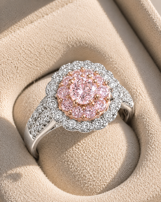 NEW:"The Enchantress" 6.37 ctw Pink Diamond Ring 14K