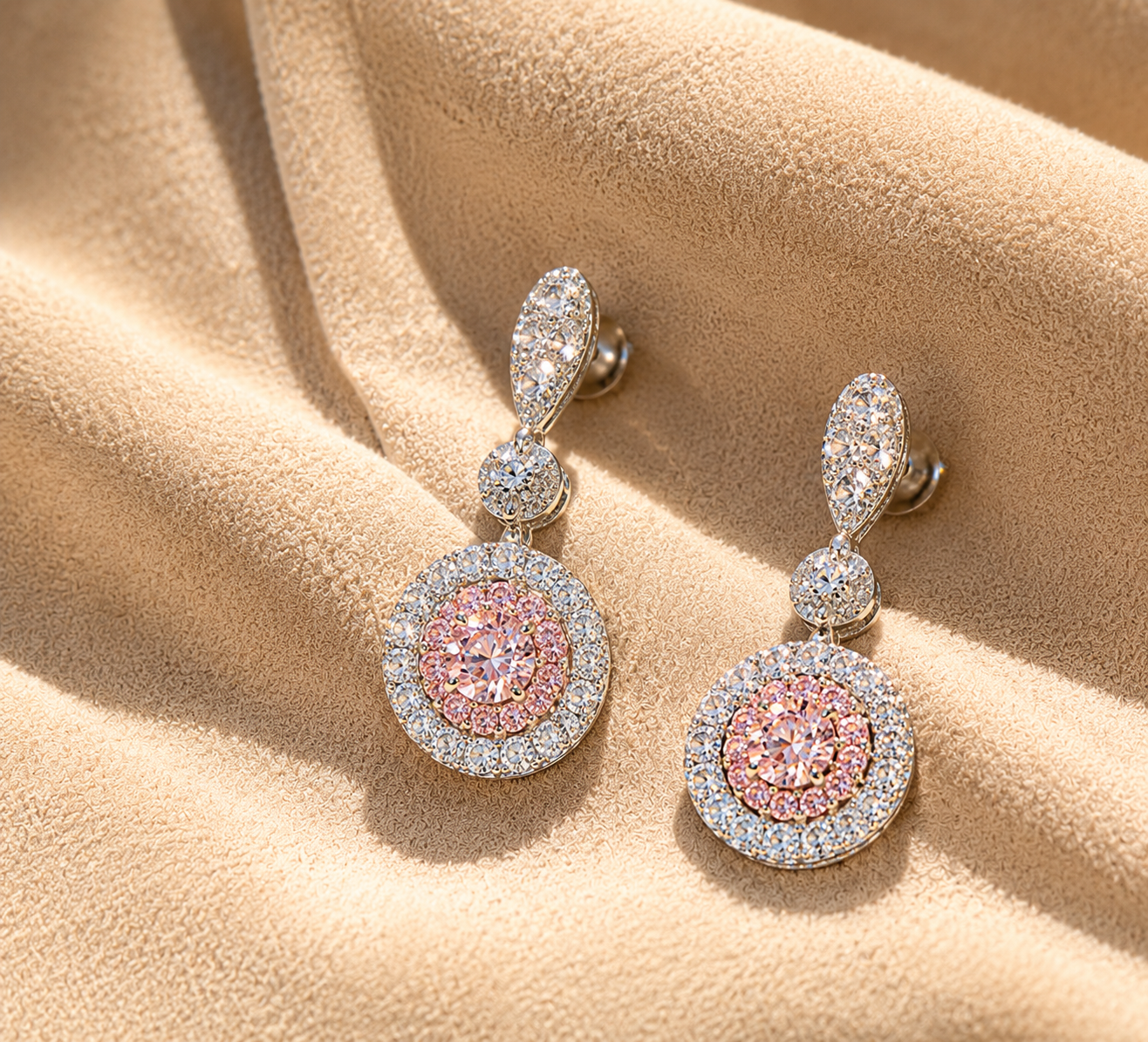 NEW: "The Enchantress" 4.40 ctw Pink Diamond Earrings 14K