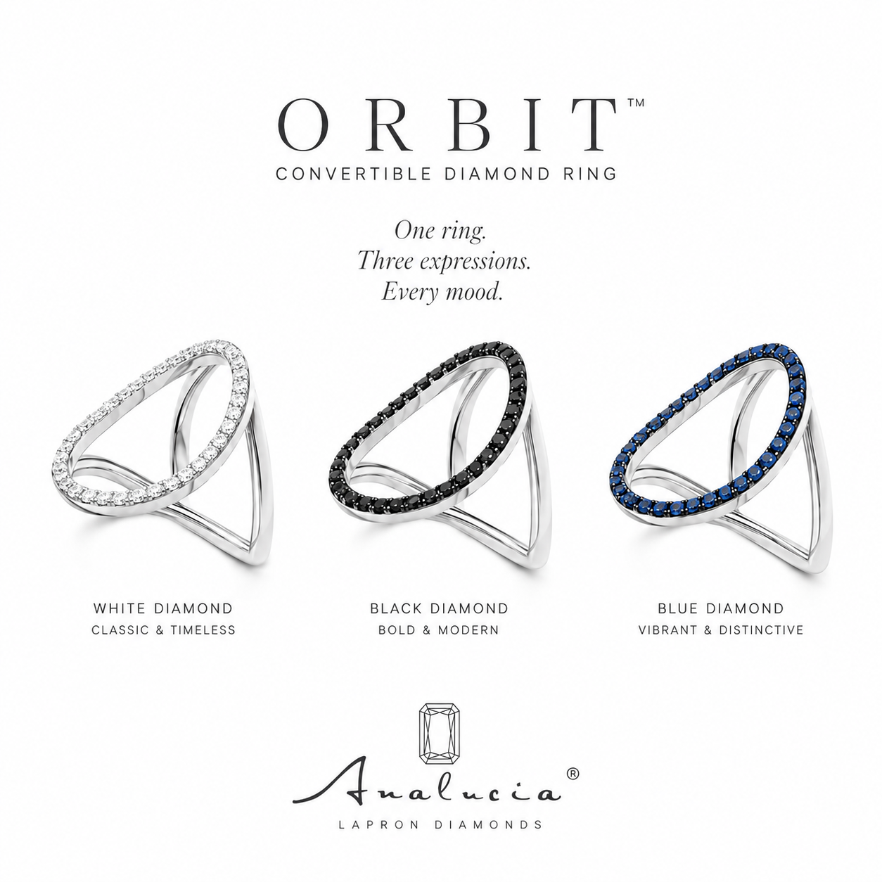 NEW: Orbit Convertible Diamond Ring 1.00 ctw