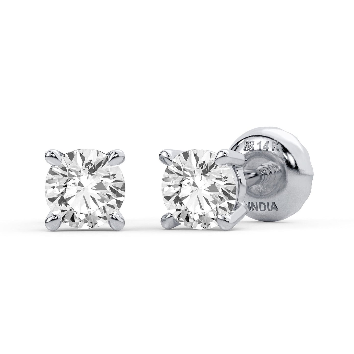 0.25 ctw Mini Diamond Studs - 14Kt White Gold