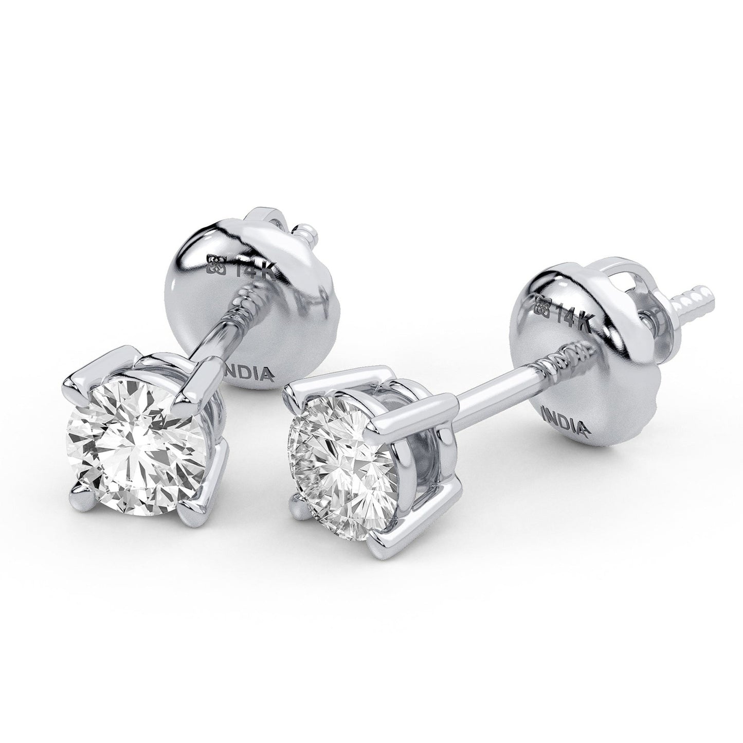 0.25 ctw Mini Diamond Studs - 14Kt White Gold