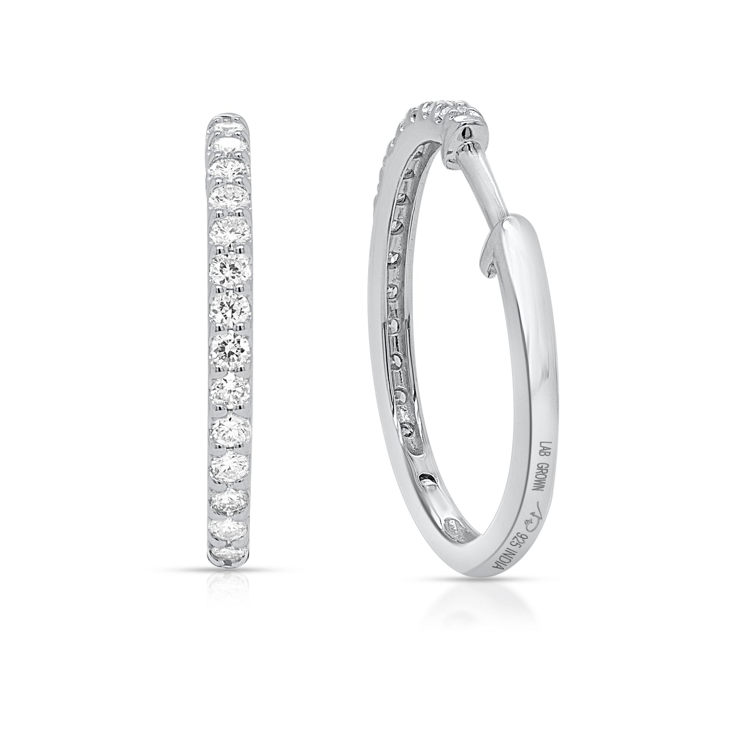 Diamond Hoop Earrings 0.50Ct