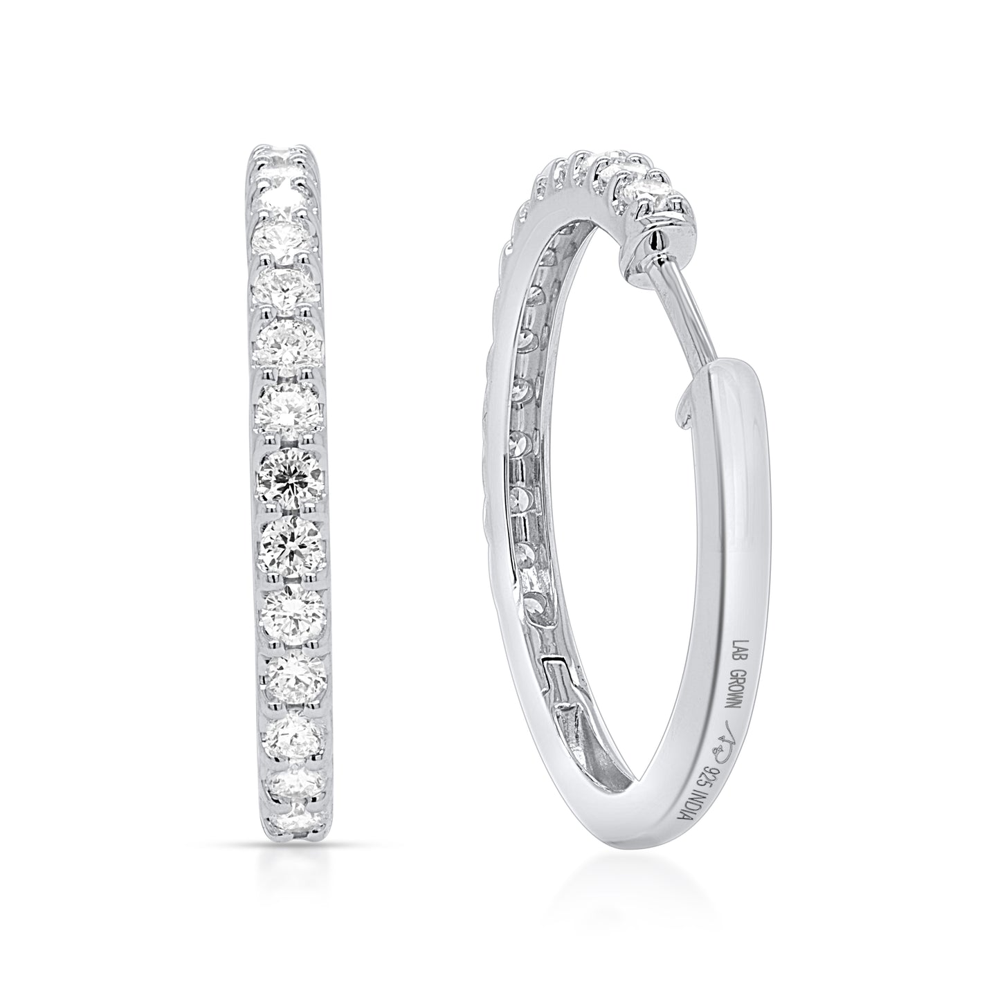 Diamond Hoop Earrings 1.00Ct