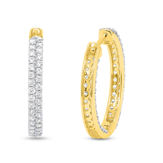 ⭕️ 1.00 ctw Diamond Hoops - Pave setting