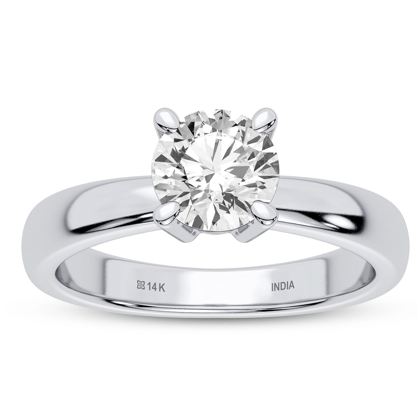 14K White Gold 1.00 ct Lab Grown diamond solitaire ring