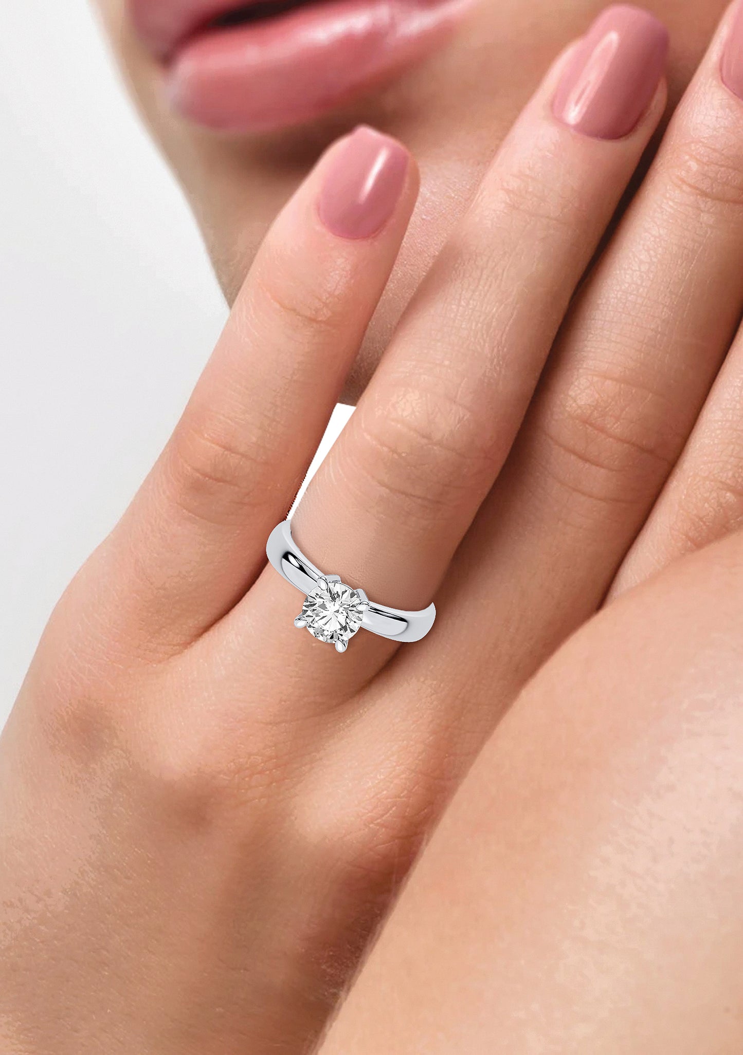 14K White Gold 1.00 ct Lab Grown diamond solitaire ring