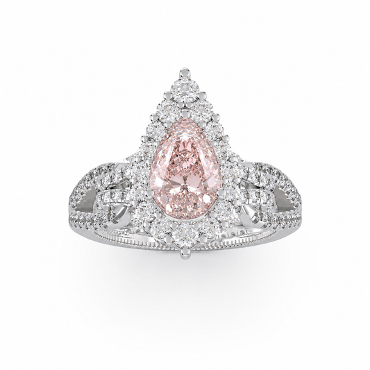 NEW: Divine Muse Fancy Pink Pear Shape 3.11 ctw