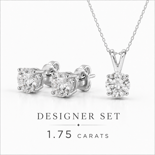 Designer Set: 1.75 Carats Bundle Studs + Pendant