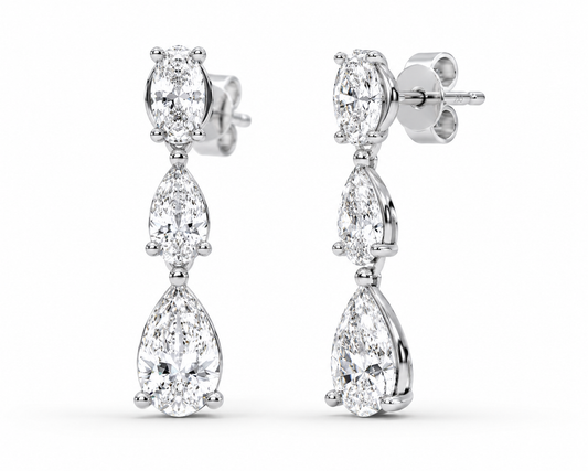 NEW: " Imperiale" 3.29 ctw Pearl/Oval 14Kt Gold earrings