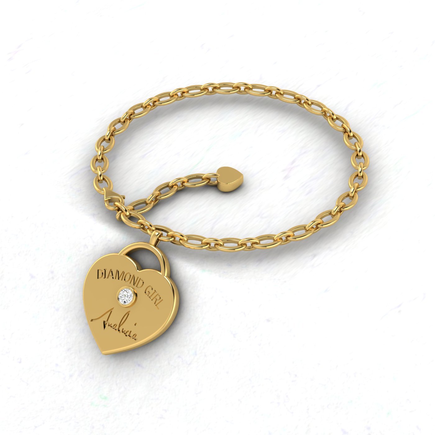 Diamond Girl Charm Bracelet