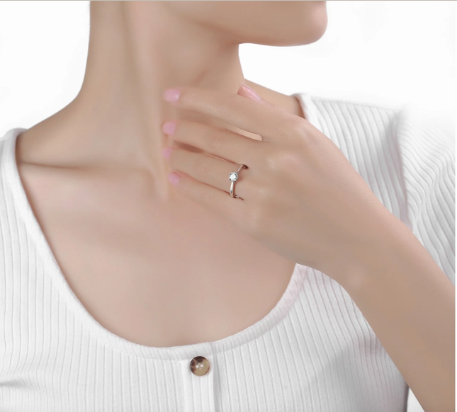 CLEARANCE: 14Kt Gold 1/2 Carat Lab Grown diamond solitaire ring