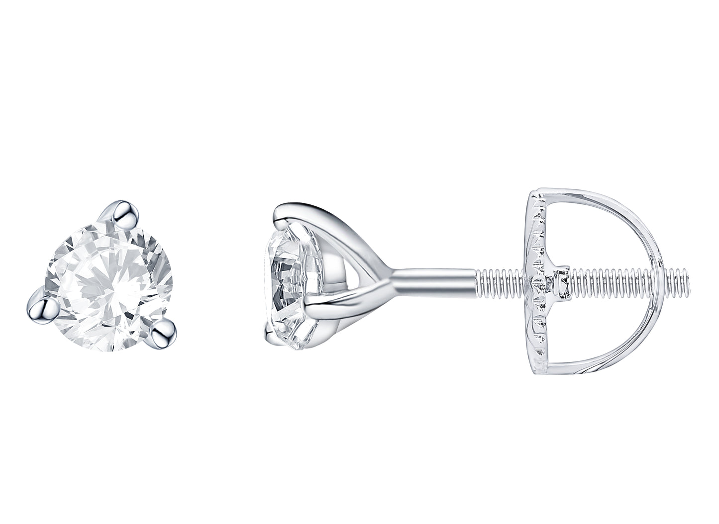 Martini Collection Lab Grown Diamond 0.5 Carat Stud Earrings - Sterling Silver