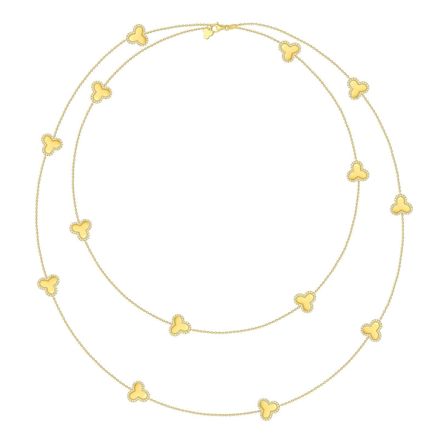 Love Collection Lab Grown Diamond Multi layered necklace Necklace Analucia Beltran Diamonds 14 kt yellow gold plated