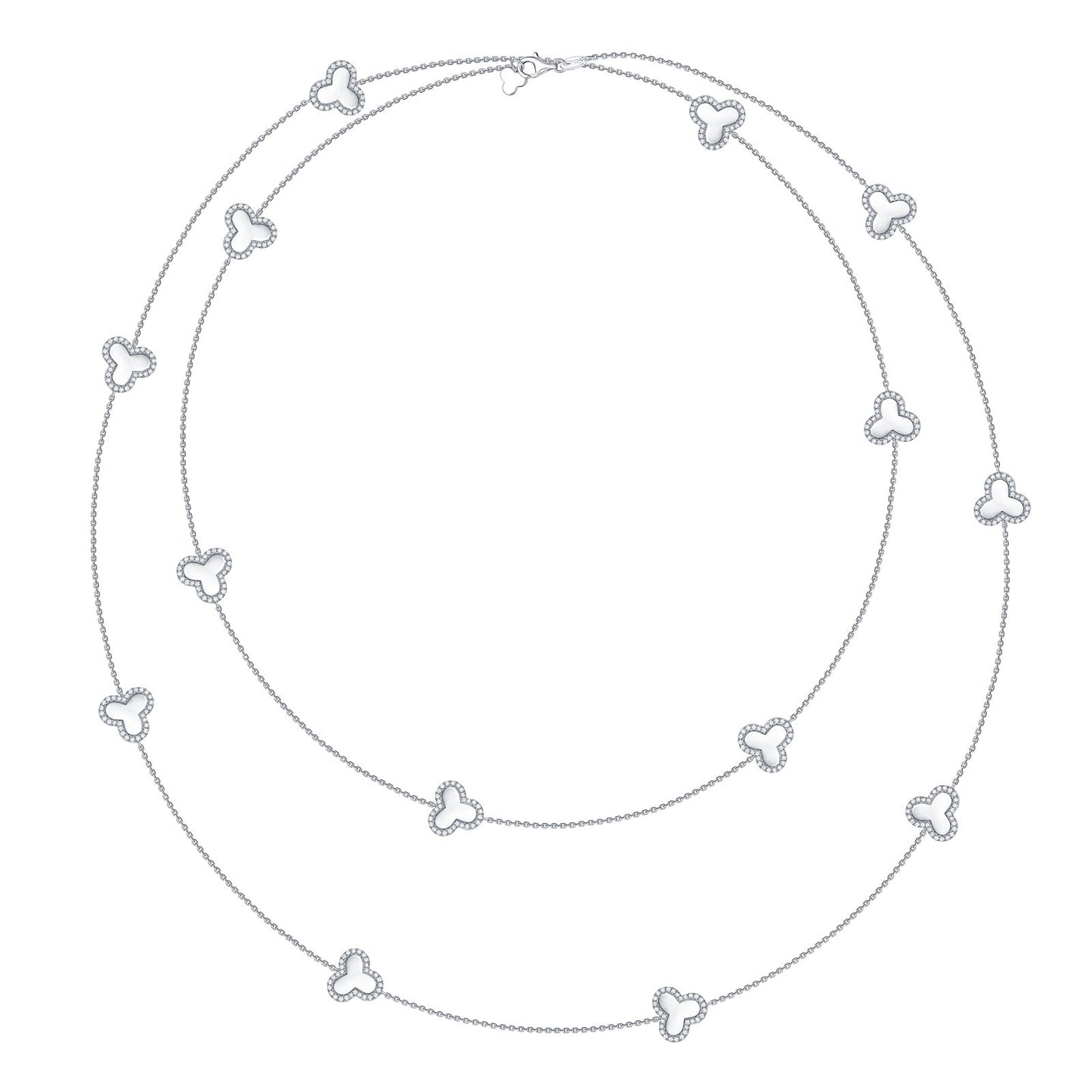 Love Collection Lab Grown Diamond Multi layered necklace Necklace Analucia Beltran Diamonds Rhodium plated