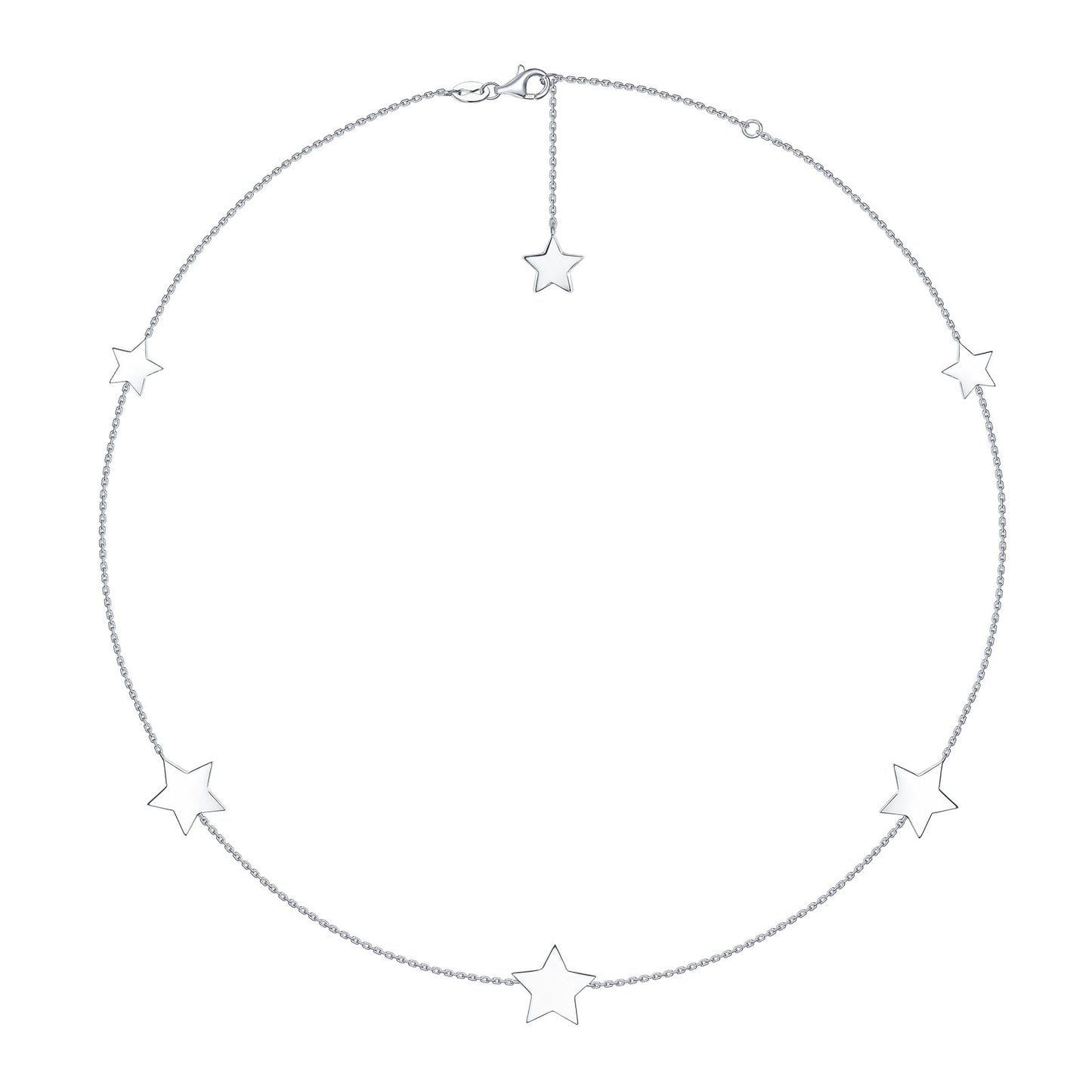 Lucky Stars  Station Necklace Necklace Analucia Beltran Diamonds Rhodium