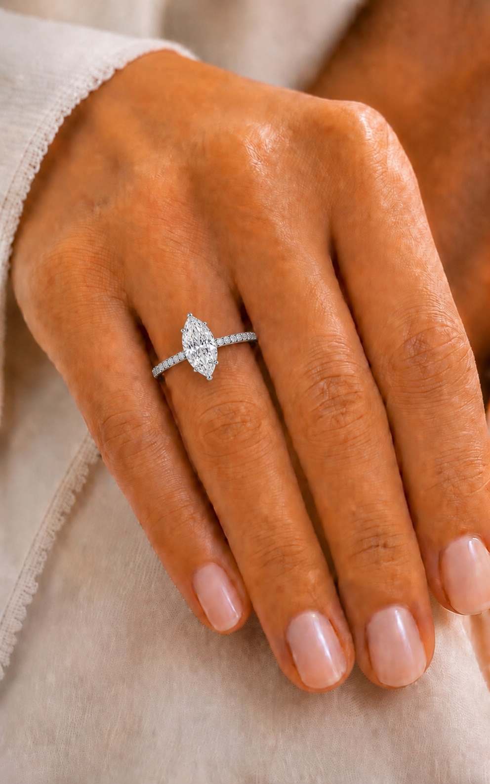 NEW: 2.76 ctw Hidden Halo Marquise Cut 14K ring