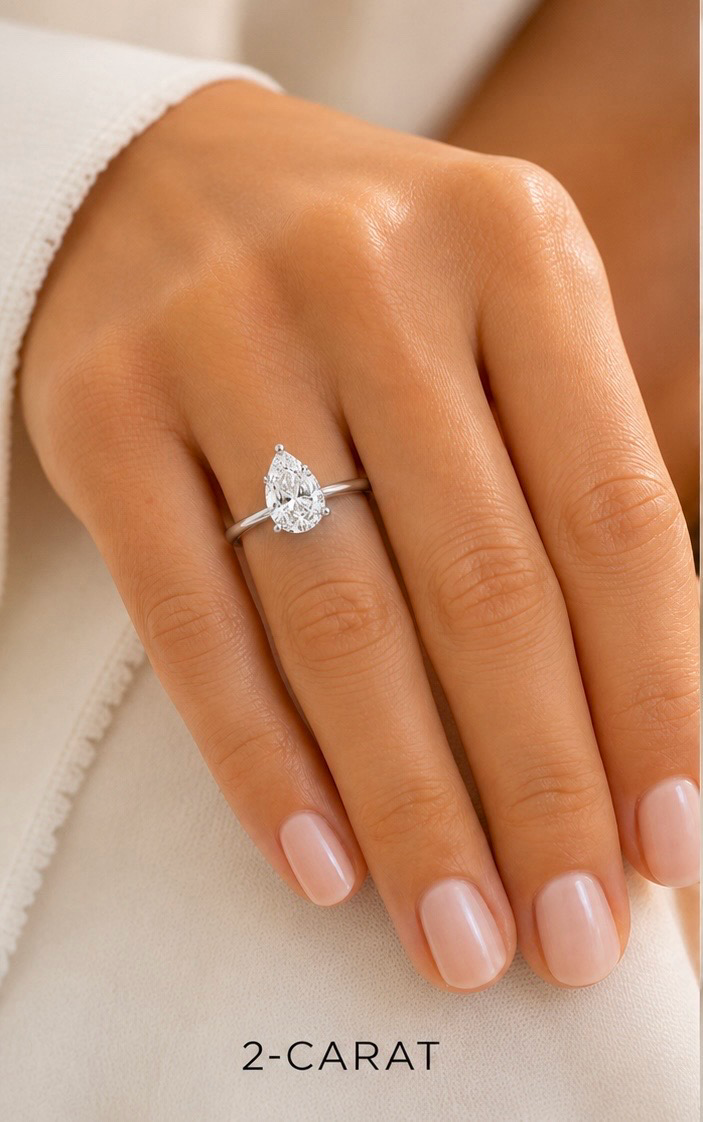 NEW : Engagement Ring 2.00 cut Pear Shape 14K gold