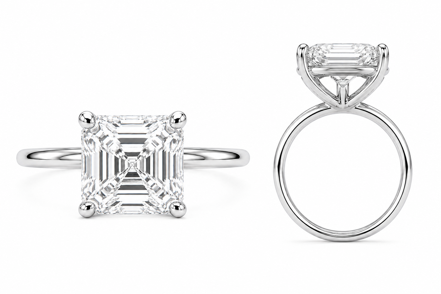 NEW: Engagement Ring 3.00 ctw Asscher Cut 14K gold
