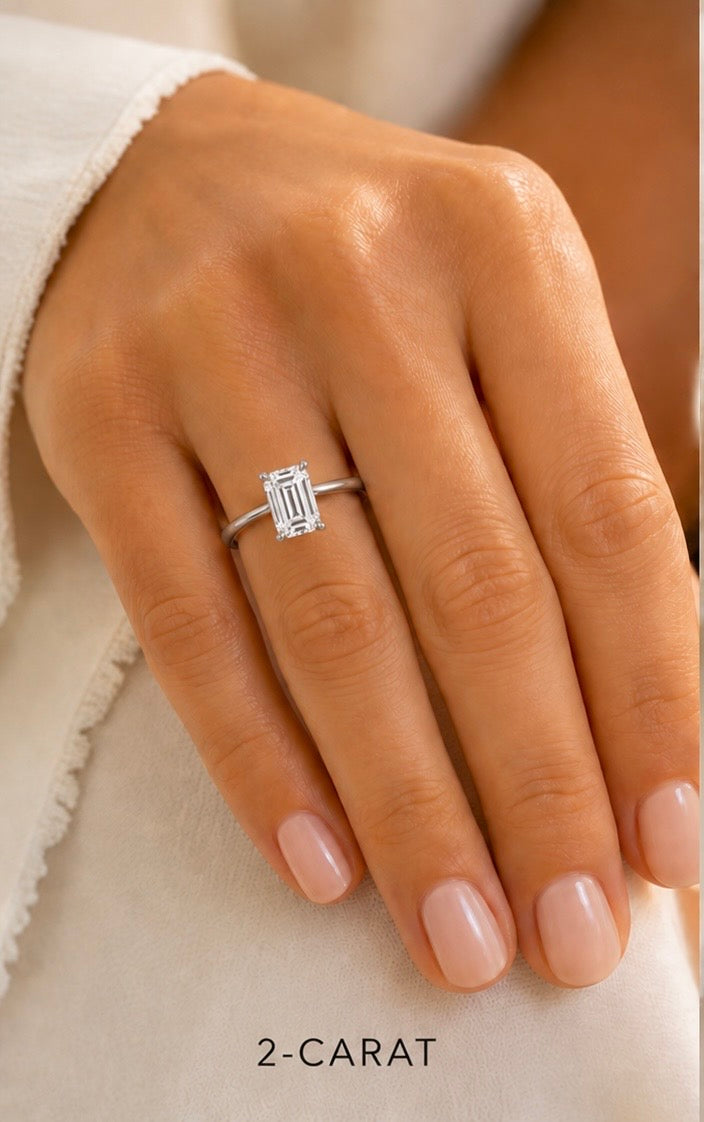 NEW: Engagement Ring Emerald Cut 2.00 ctw