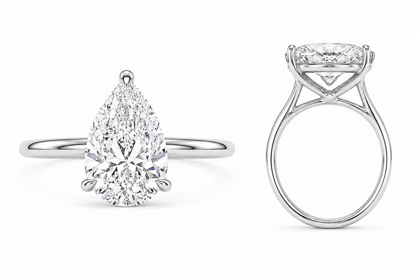 NEW : Engagement Ring 2.00 cut Pear Shape 14K gold
