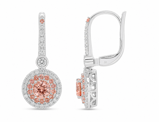 NEW:  The Chanteuse 4.10 ctw Pink Diamond Drop Earrings 14K