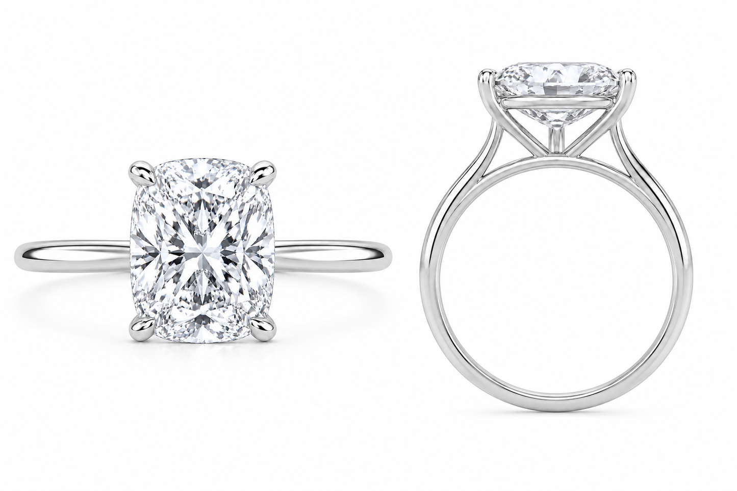 NEW: 2.00 Cushion cut ring 14K gold