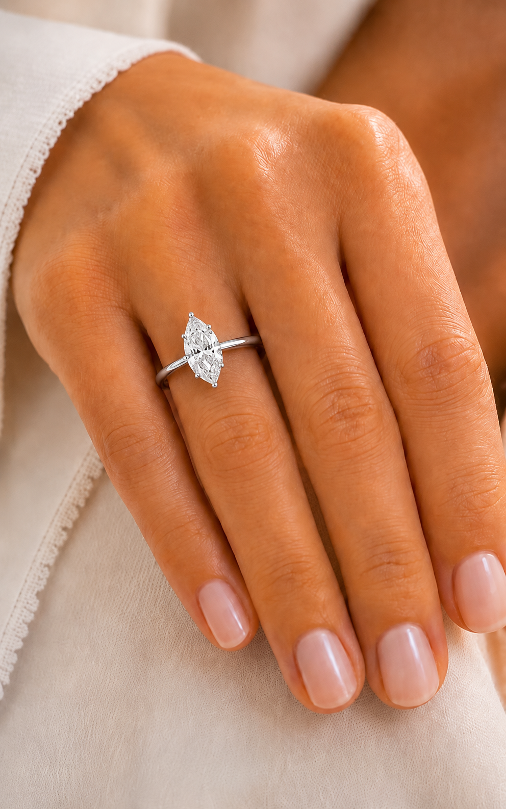 NEW: 3.00 ctw Marquise cut ring 14K gold