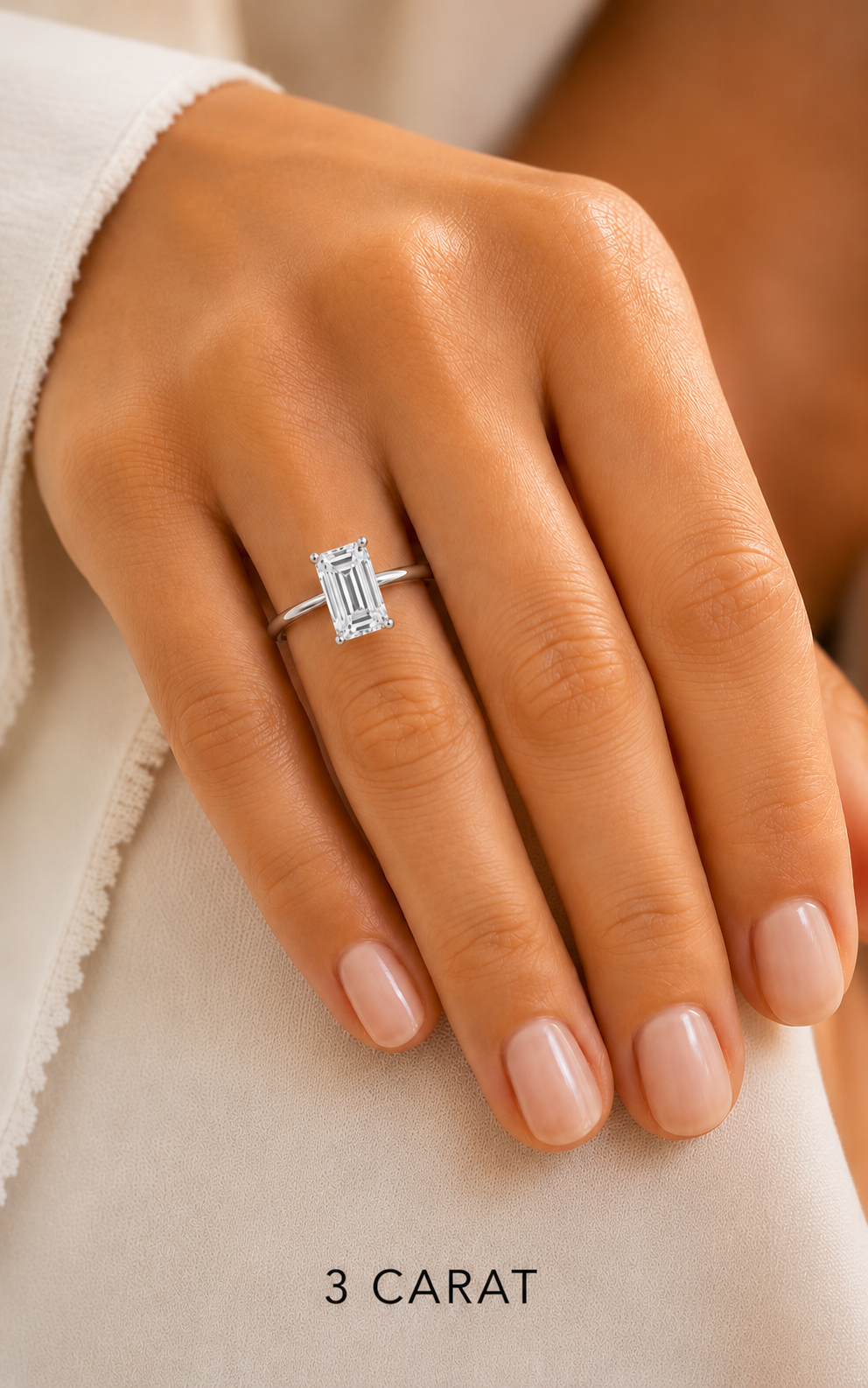 NEW: 14Kt Engagement Ring Emerald Cut 3.00 ctw