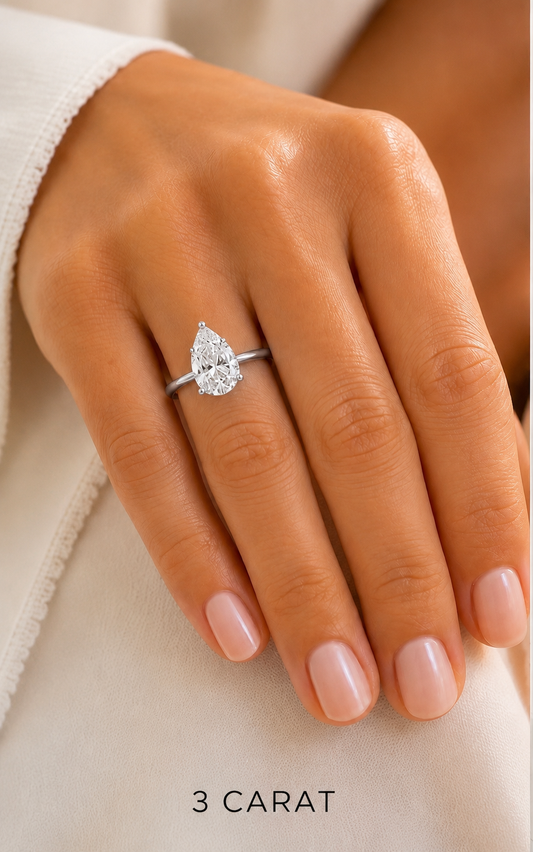 NEW: Engagement Ring 3.00 ctw Pear Shape 14K gold