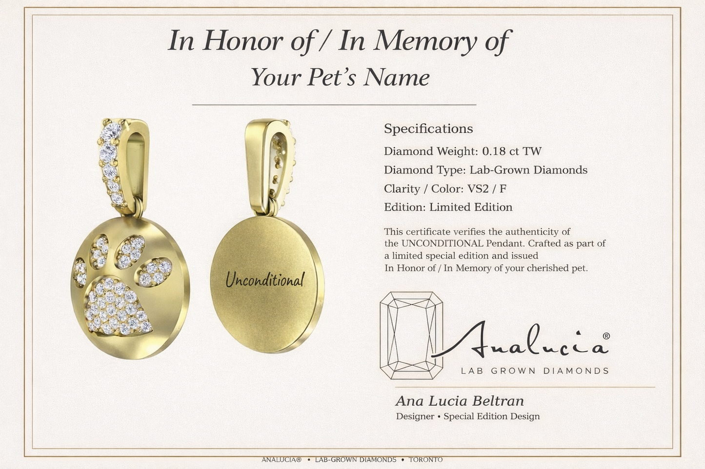 🐾 The "Unconditional" - Special Edition Pendant