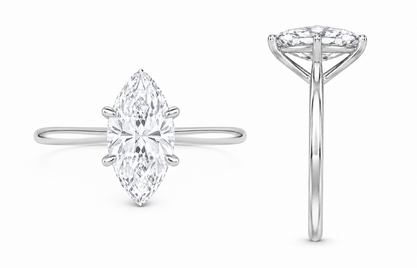 NEW: 3.00 ctw Marquise cut ring 14K gold