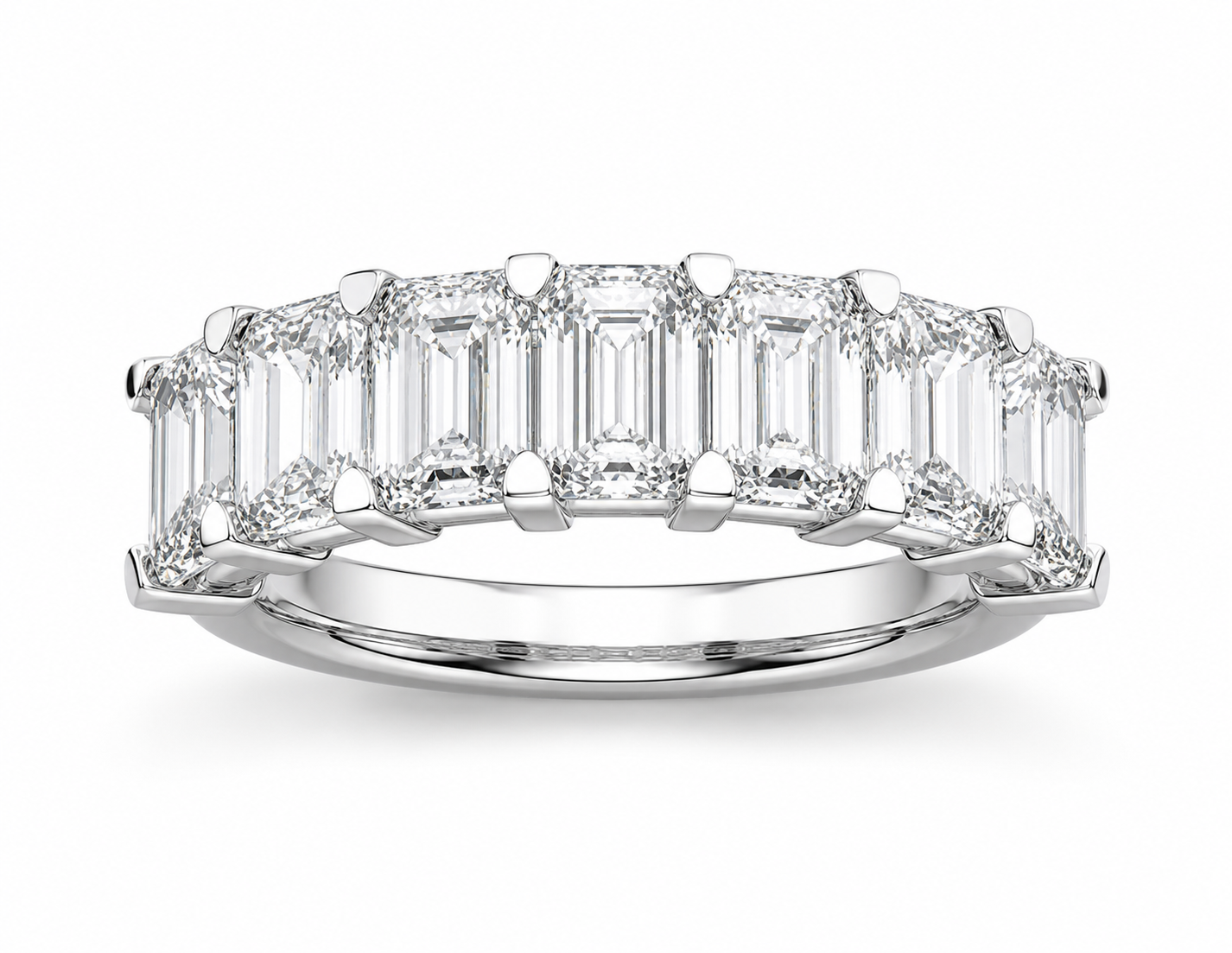 NEW: "The Empress" Emerald cut 7 stone ring 14Kt