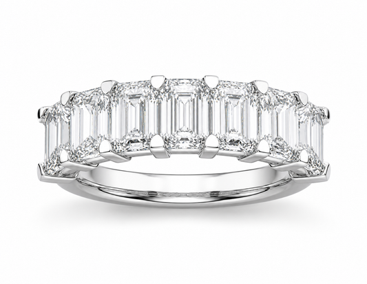 NEW: "The Empress" Emerald cut 7 stone ring 14Kt