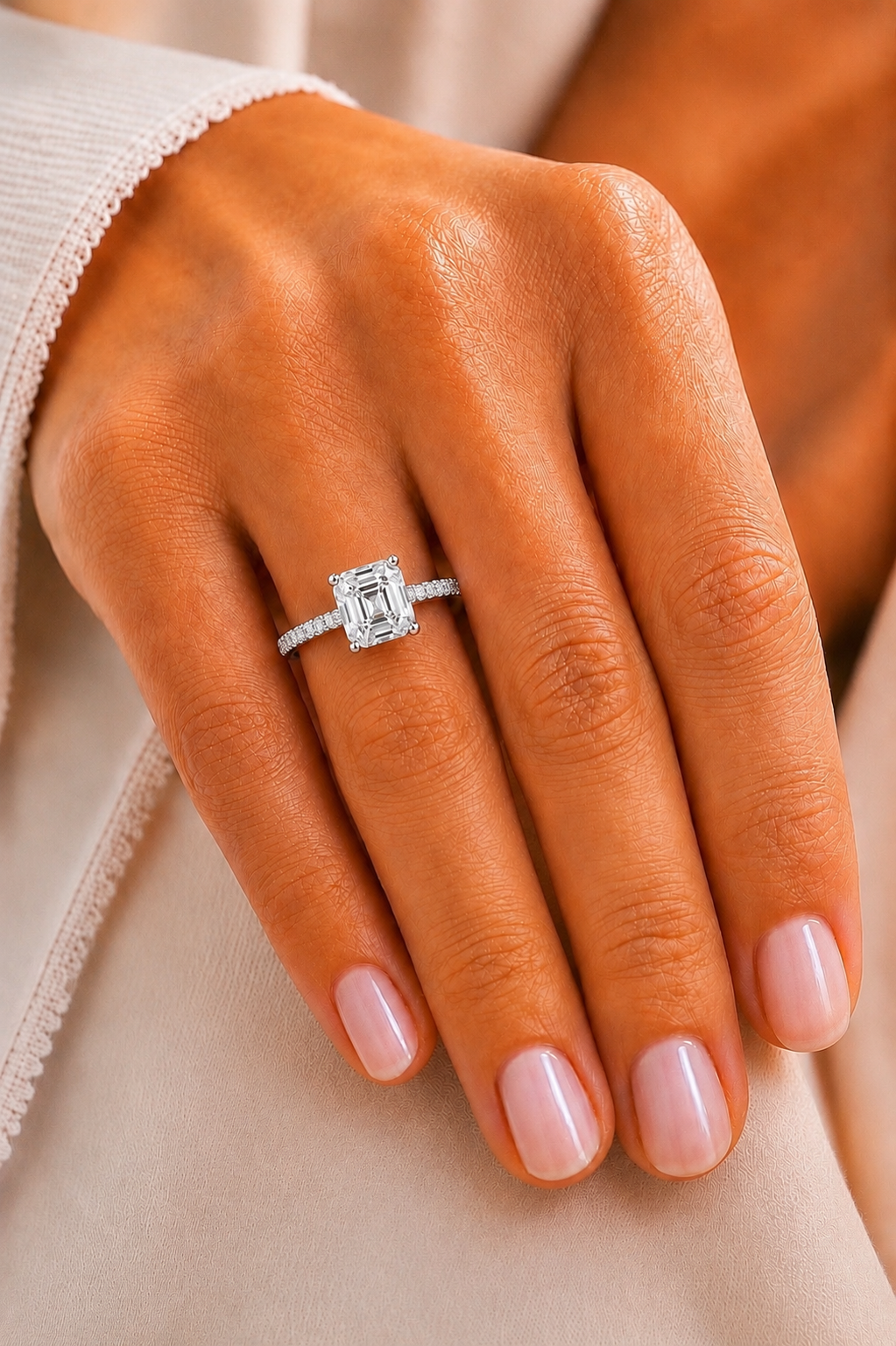 2.76 ctw Hidden Halo Asscher Cut Diamond Ring 14K