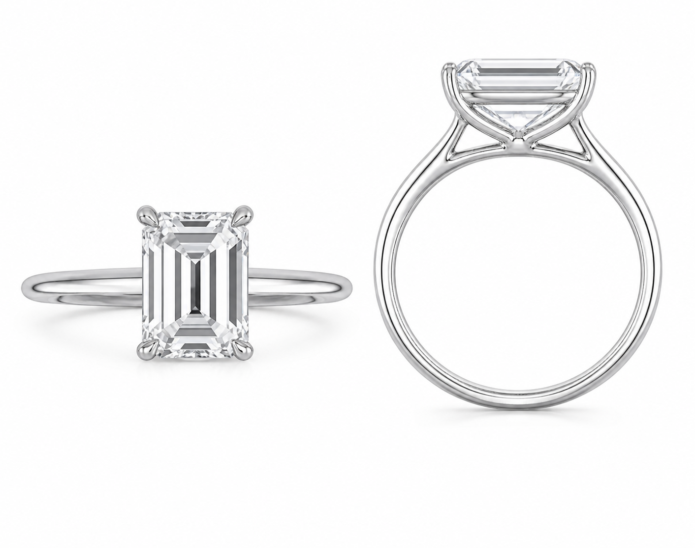 NEW: Engagement Ring Emerald Cut 2.00 ctw
