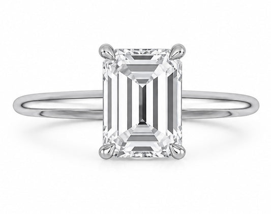 NEW: 14Kt Engagement Ring Emerald Cut 3.00 ctw