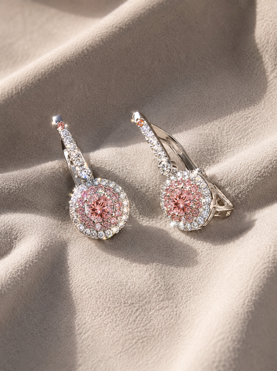 NEW:  The Chanteuse 4.10 ctw Pink Diamond Drop Earrings 14K