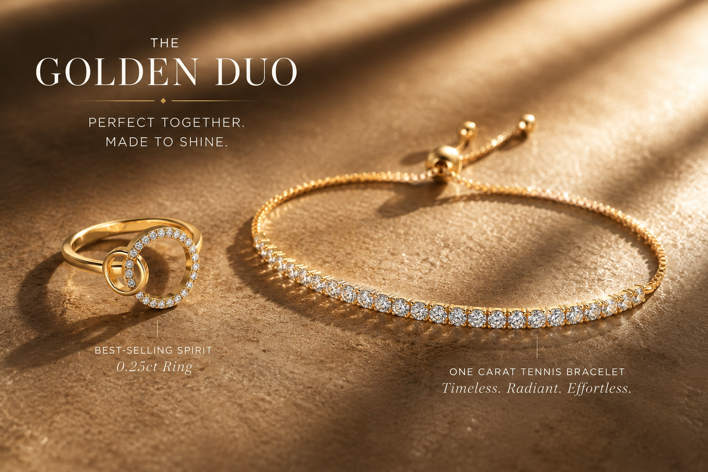 NEW: The Golden Duo 1.25 ctw Ring & Bracelet