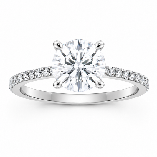 NEW: 3.76 ctw Hidden Halo Diamond Ring 14K