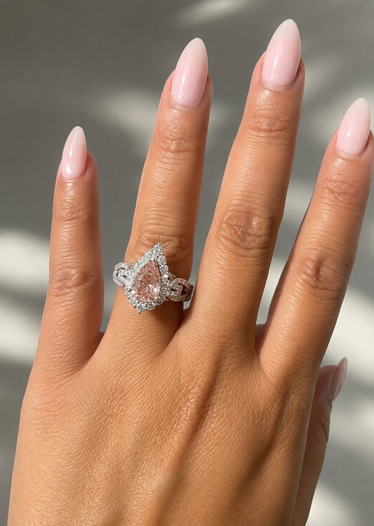 NEW: Divine Muse Fancy Pink Pear Shape 3.11 ctw