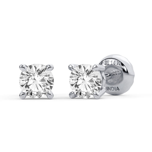 0.25 ctw Mini Diamond Studs - 14Kt White Gold