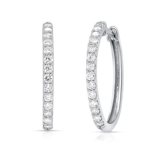 Diamond Hoop Earrings 0.50Ct