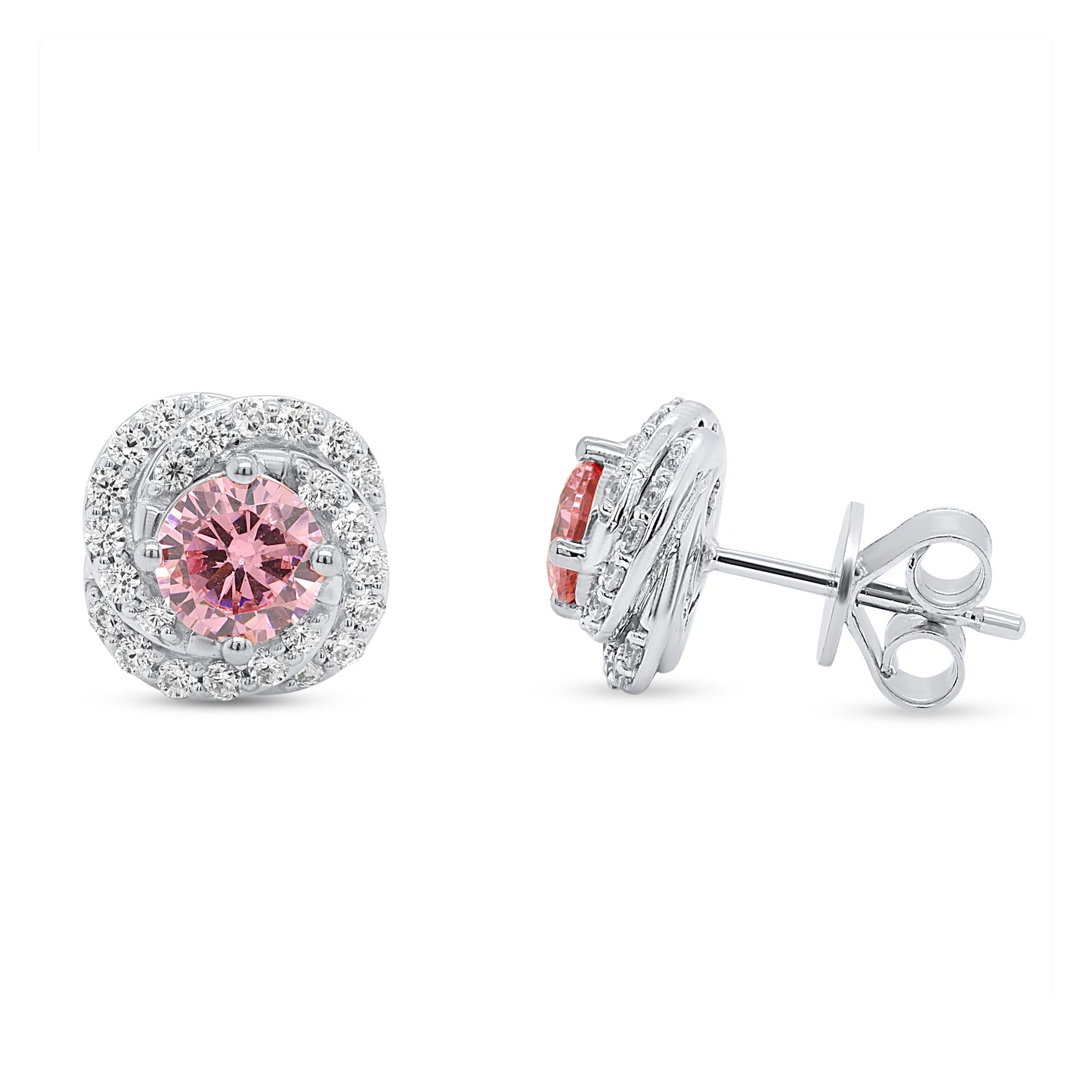 NEW: "Stellar Rose" 1.50 ctw Lab Pink Diamond Studs 14K