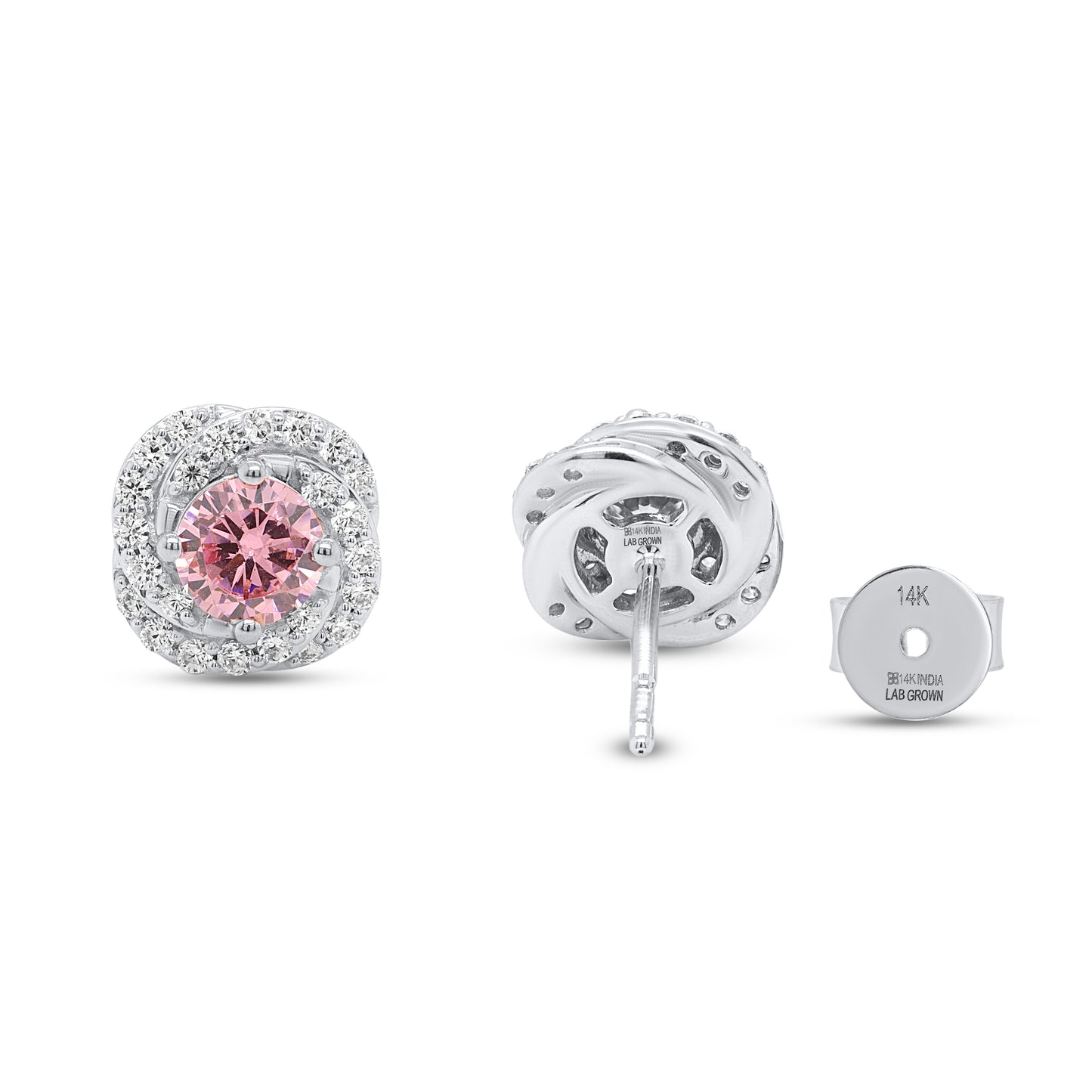 NEW: "Stellar Rose" 1.50 ctw Lab Pink Diamond Studs 14K
