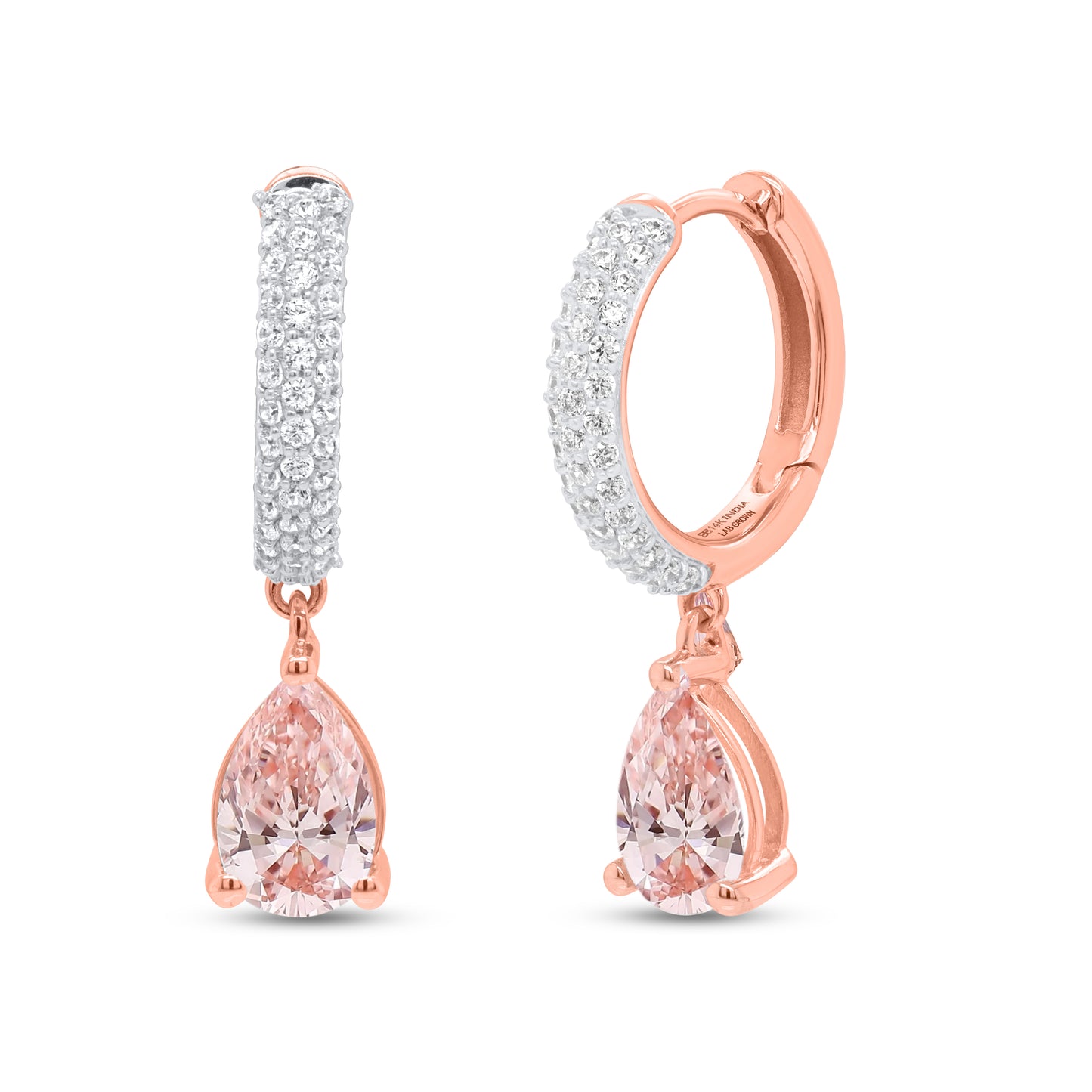 NEW: "The Muse"  2.50 ctw Lab Pink Diamond Earrings 14K