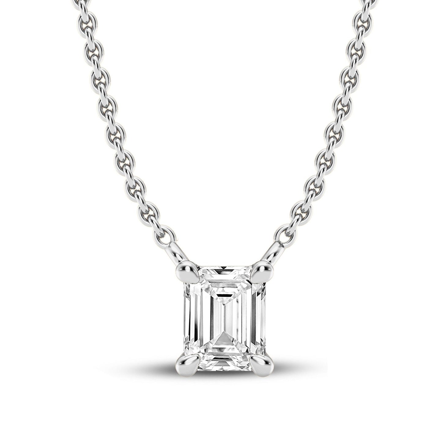 Emerald Cut Diamond Pendant