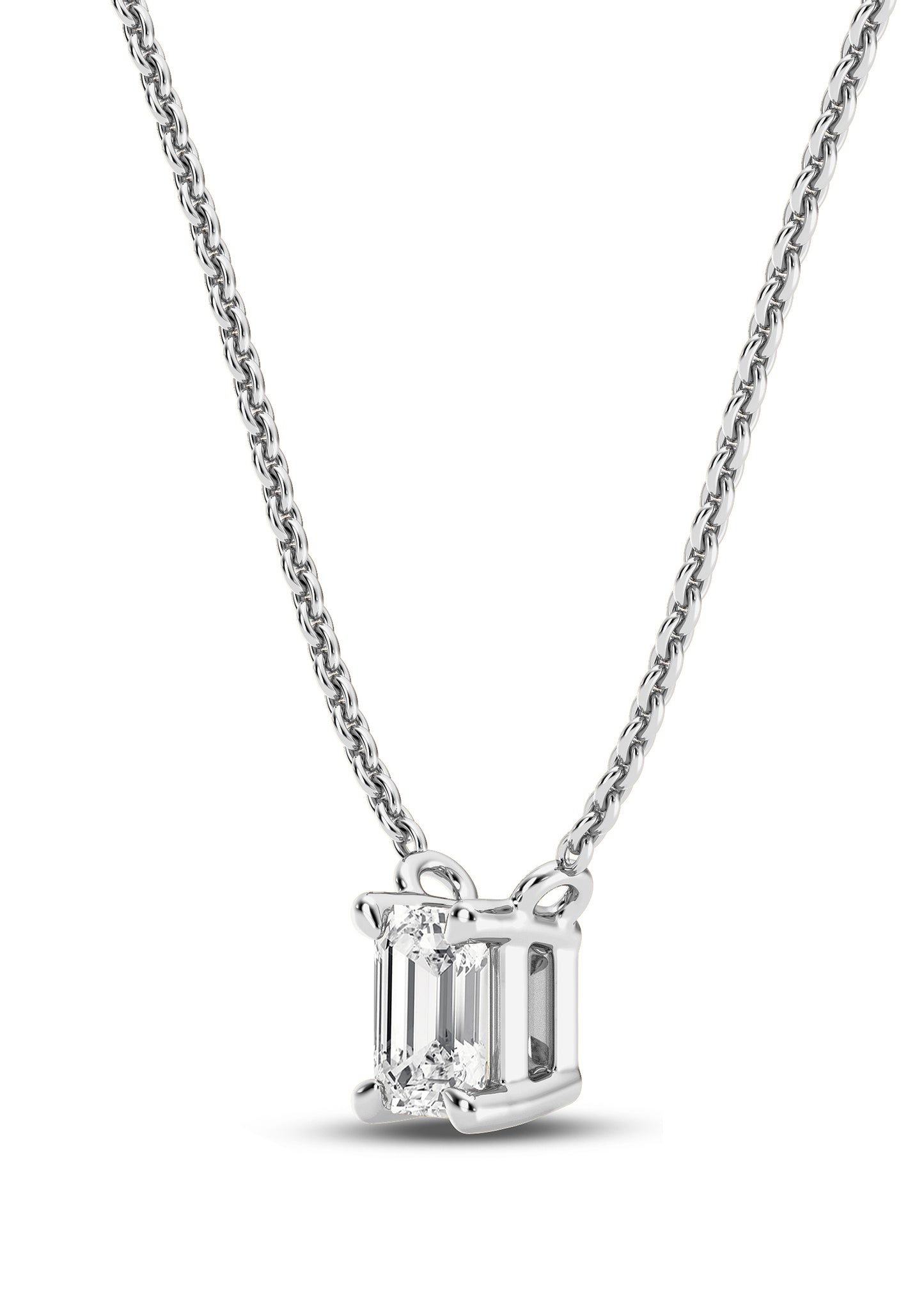 Emerald Cut Diamond Pendant