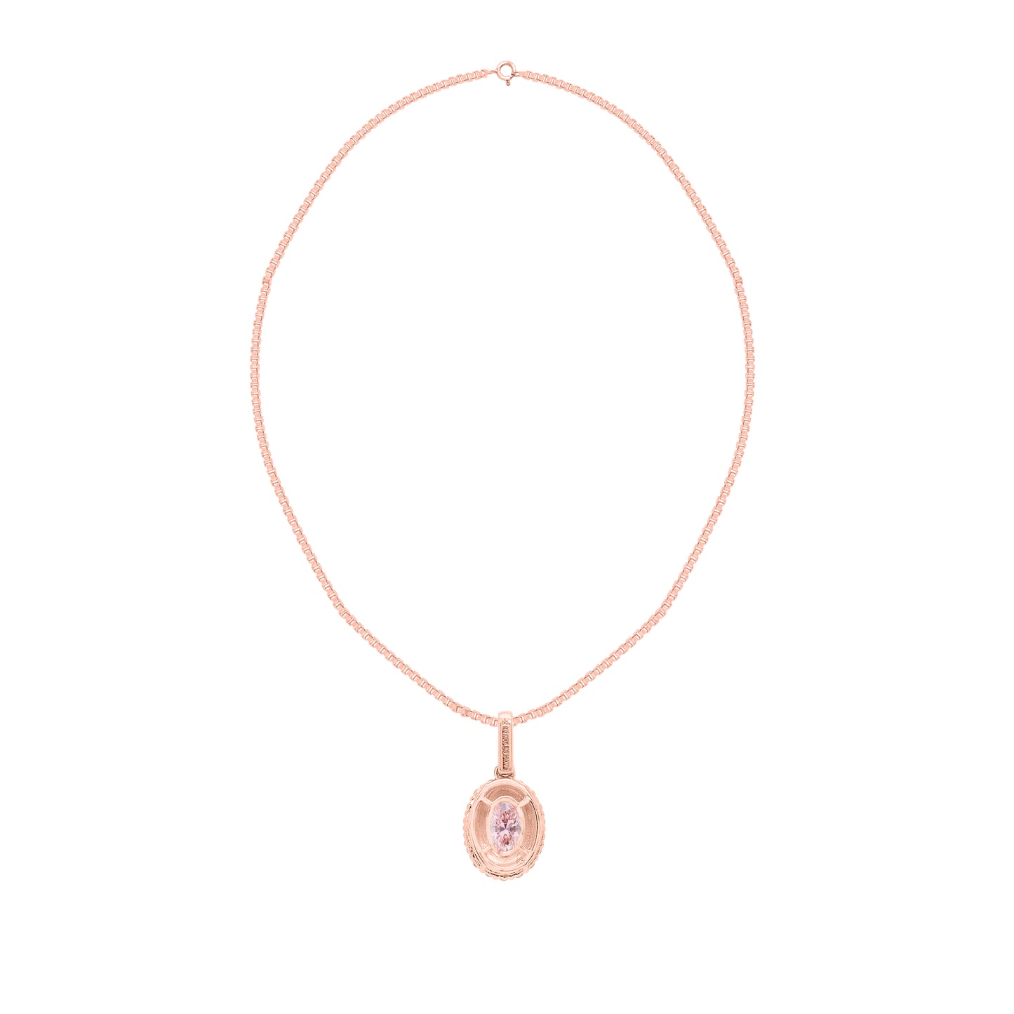 NEW: 2.00 ctw Oval Cut Lab Pink Diamond Pendant 14K