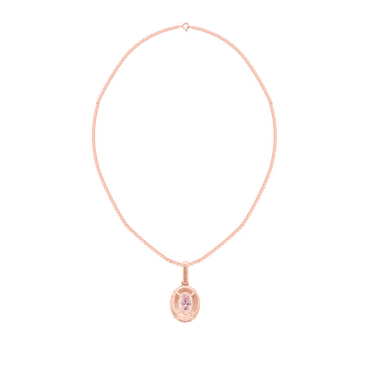 NEW: 2.00 ctw Oval Cut Lab Pink Diamond Pendant 14K