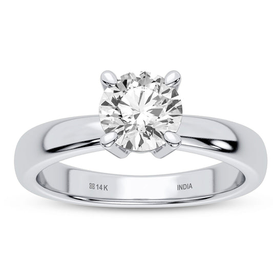 14K White Gold 1.00 ct Lab Grown diamond solitaire ring